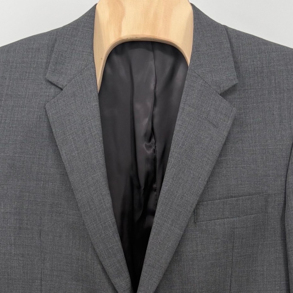 Jos. A. Bank Mens 44L Suit Jacket Grey Two Button Blazer Professional 100% Wool